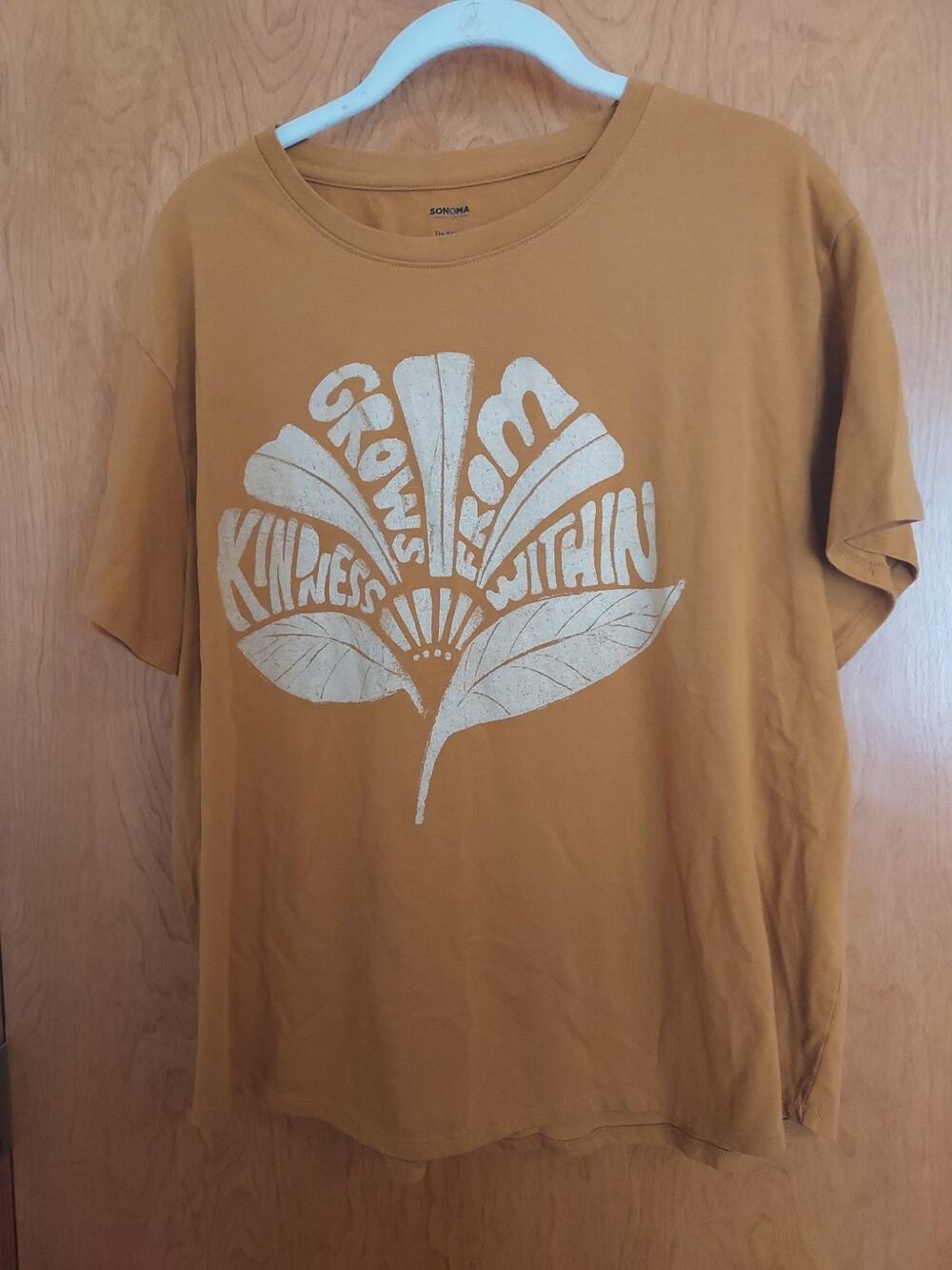 Kindness Grows From Within T-shirt Sonoma Size XXL EUC Golden short sleeve
